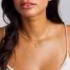 Yoosteel Layered 14K Gold Plated CZ Pendant Necklace for Women – Dainty Cubic Zirconia Pendants Simple Gold Plated Satellite Chain Choker Necklaces Set Stack Trendys Jewelry Gifts(Layered Round CZ)