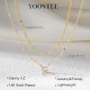 Yoosteel Layered 14K Gold Plated CZ Pendant Necklace for Women – Dainty Cubic Zirconia Pendants Simple Gold Plated Satellite Chain Choker Necklaces Set Stack Trendys Jewelry Gifts(Layered Small CZ)