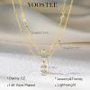 Yoosteel Layered 14K Gold Plated CZ Pendant Necklace for Women – Dainty Cubic Zirconia Pendants Simple Gold Plated Satellite Chain Choker Necklaces Set Stack Trendys Jewelry Gifts(01-Layered Square CZ)