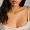 Yoosteel Layered 14K Gold Plated CZ Pendant Necklace for Women – Dainty Cubic Zirconia Pendants Simple Gold Plated Satellite Chain Choker Necklaces Set Stack Trendys Jewelry Gifts(Layered Round CZ)