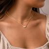 Yoosteel Layered 14K Gold Plated CZ Pendant Necklace for Women – Dainty Cubic Zirconia Pendants Simple Gold Plated Satellite Chain Choker Necklaces Set Stack Trendys Jewelry Gifts(Layered Flower CZ)