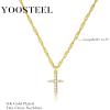 Yoosteel Mothers Day Gifts – Cross Necklace for Women Girls First Communion Baptism Gifts No Tarnish & Hypoallergenic 14K-Gold-Plated Dainty Cross Necklaces Faith Christian Religious Gift Jewelry(CZ Cross-14K Gold Plated)