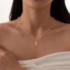 Yoosteel Mothers Day Gifts – Cross Necklace for Women Girls First Communion Baptism Gifts No Tarnish & Hypoallergenic 14K-Gold-Plated Dainty Cross Necklaces Faith Christian Religious Gift Jewelry(02-Beaded Chain Cross)