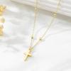 Yoosteel Mothers Day Gifts – Cross Necklace for Women Girls First Communion Baptism Gifts No Tarnish & Hypoallergenic 14K-Gold-Plated Dainty Cross Necklaces Faith Christian Religious Gift Jewelry(02-Beaded Chain Cross)