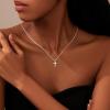 Yoosteel Mothers Day Gifts – Cross Necklace for Women Girls First Communion Baptism Gifts No Tarnish & Hypoallergenic 14K-Gold-Plated Dainty Cross Necklaces Faith Christian Religious Gift Jewelry(Box Chain Cross-Silver)