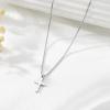 Yoosteel Mothers Day Gifts – Cross Necklace for Women Girls First Communion Baptism Gifts No Tarnish & Hypoallergenic 14K-Gold-Plated Dainty Cross Necklaces Faith Christian Religious Gift Jewelry(Box Chain Cross-Silver)