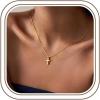 Yoosteel Mothers Day Gifts – Cross Necklace for Women Girls First Communion Baptism Gifts No Tarnish & Hypoallergenic 14K-Gold-Plated Dainty Cross Necklaces Faith Christian Religious Gift Jewelry(01-Box Chain Cross)