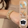 Yoosteel Gold Beaded Bracelets for Women Teen Girls, Gold Plated Jewelry | Gold Stackable Stretch Bracelets, Dainty Round Beaded Pearl Cross Bracelet Stack, Women Teenage Girls Birthday Gifts Jewelry(Bead (2.5/3/4/5/6mm)- 5pcs)
