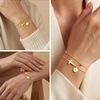 Yoosteel Initial Cross Bracelet for Women Teen Girls Gifts – A-Z Bracelets | 14K Gold-Plated Cross Bracelet, Layered Disc Letter Bracelet, Baptism Christian Gifts for Women Teen Girls Kids Jewelry(G)