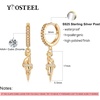 Gold Cat Earrings for Women Girls, S925 Sterling Sliver Post Dainty Spike Dangle Sleeper Hoop Earring Cute Hypoallergenic Cat Huggie Hoop Earrings for Women Little Girls Jewelry