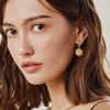 Initial Earrings for Girls Kids, Hypoalllergenic S925 Sterling Silver Post Dangle Hoop Earrings Small Letter M Initial Earrings Hexagon Letter Earrings for Women Girls(M)
