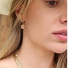 Initial Earrings for Girls Kids, Hypoalllergenic S925 Sterling Silver Post Dangle Hoop Earrings Small Letter M Initial Earrings Hexagon Letter Earrings for Women Girls(M)