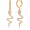 Gold Snake Earrings for Women, S925 Sterling Silver Post Cute Snake Earrings Hypoallergenic Dangle Snake Earrings for Women Teen Girls Jewelry