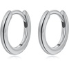 Small Hoop Earrings for Women Girls, S925 Sterling Silver Post Little Catilage Hoop Earring Hypoallergenic White Gold Hoop Earrings for Women Ear Jewelry 8.5MM