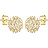 Sunflower Stud Earrings for Women Girls, S925 Sterling Silver Post Gold Plated Letter A Initial Cubic Zirconia Sunflower Stud Earrings Cute Hypoallergenic Earrings for Teen Girls